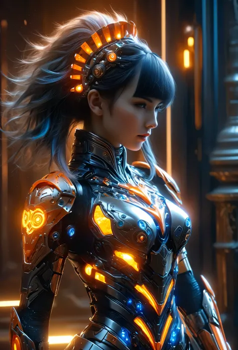 (Best Quality, 4K, 8K, High Resolution, Masterpiece: 1.2), (Super Detailed, Realistic, Photorealistic:1.37), A woman in futuristic clothing, (erotic and sexy:1.4), Trending on cgstation, Trending on cgstation, (Portrait of a girl in the Knights of the Zodi...