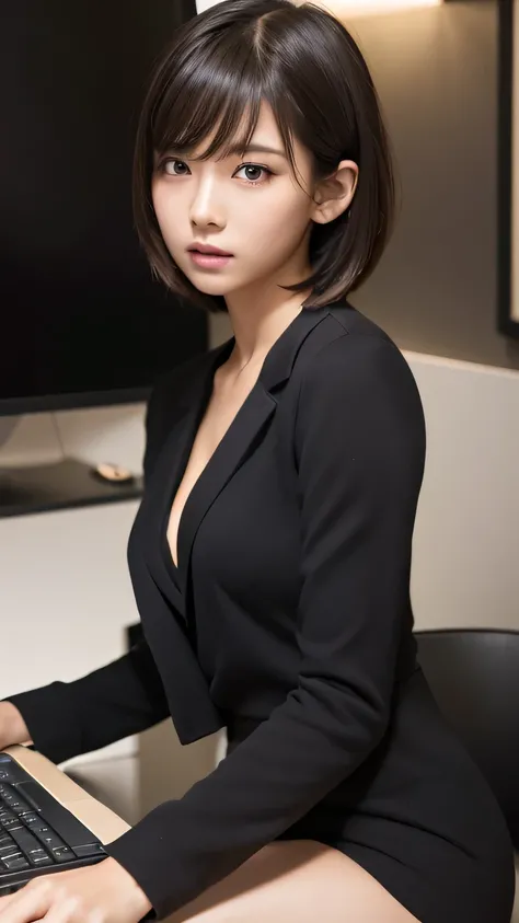 (Ultra-realistic), (figure), (High resolution), (8k), (Very detailed), (Best figure), (Beautiful and detailed), (Highest quality), (Super detailed), (masterpiece), (wallpaper), (Detailed face), alone, One Girl, watching viewer, Trendy suits，Less exposure、F...