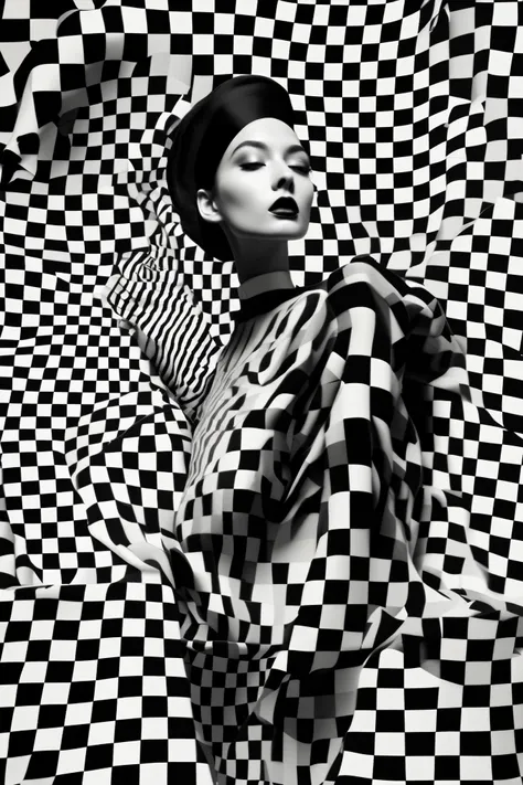 op art - step into the world of op art fashion, where brocade and chintz fabrics come to life with pixelated plaid designs. crea...