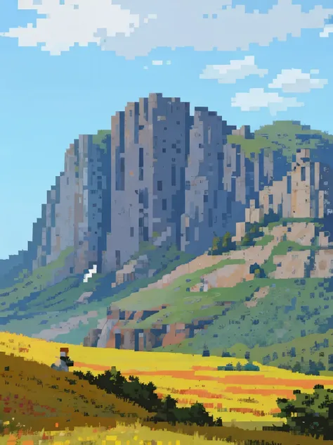 pixel art, pixel style, sprite, hill