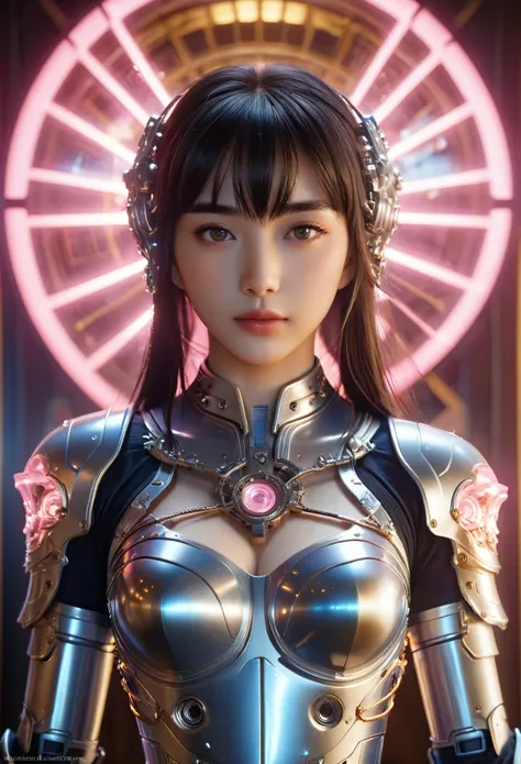 (Best Quality, 4K, 8K, High Resolution, Masterpiece: 1.2), (Super Detailed, Realistic, Photorealistic:1.37), A woman in futuristic clothing, Trending on cgstation, Trending on cgstation, (Portrait of a girl in the Knights of the Zodiac:1.4), blunt bangs, C...