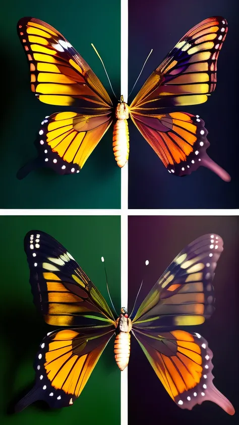 butterfly flying, WIDE VIEW, with open wings in the center of the image, (best quality, high resolution, masterpiece: 1.2), ultra-detailed, (realistic, photorealistic, photo-realistic: 1.37), HDR, UHD, Studio Lighting, Ultra-Fine Painting, Sharp Focus, Phy...