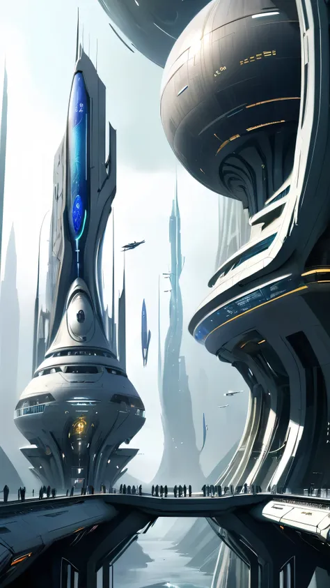 metallic, a indescribable scifi topia edge of time, masterpiece, by maciej rebisz (voyager)