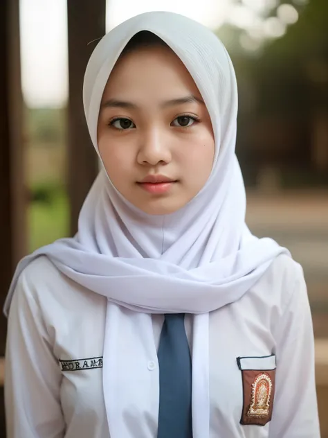 beautiful Indonesian High school girl , (white hijab), young, seragamsmahijab, school, hyper detailed, photorealistic, 8k, high quality, realistic, extremely detailed, intricate details, cinematic lighting, beautiful, erotic, sensual, intimate, delicate, s...