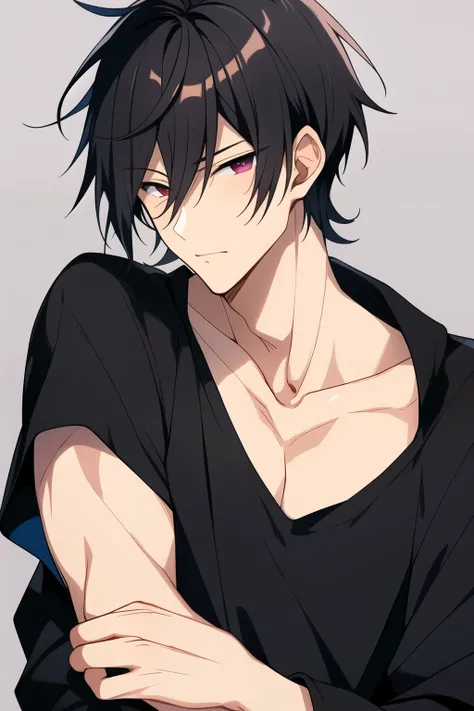 male　maleらShii　Rin々Shii　cool　Handsome　cool　Unfriendly　Black Hair　Black clothing　Fair skin　Short Hair