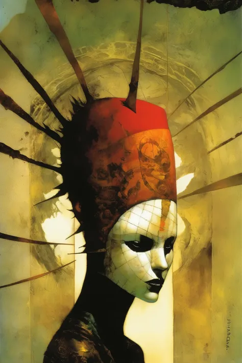 dave mckane style - _variant cover for dave mckean's next book, the mirror mask_high quality_