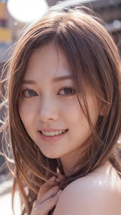 Memory correction:255, Everything modern:1.66, Cute Japanese Women Photos, smile, 20-year-old, Oil and hair balm for one-length straight hair:1.55, (photo Realistic:1.4), (hyper Realistic:1.4), (Realistic:1.3), (Smoother lighting:1.05), (Improving the qual...