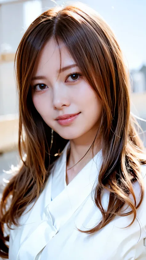 Memory correction:255, Everything modern:1.66, Cute Japanese Women Photos, smile, 20-year-old, Oil and hair balm for one-length straight hair:1.55, (photo Realistic:1.4), (hyper Realistic:1.4), (Realistic:1.3), (Smoother lighting:1.05), (Improving the qual...