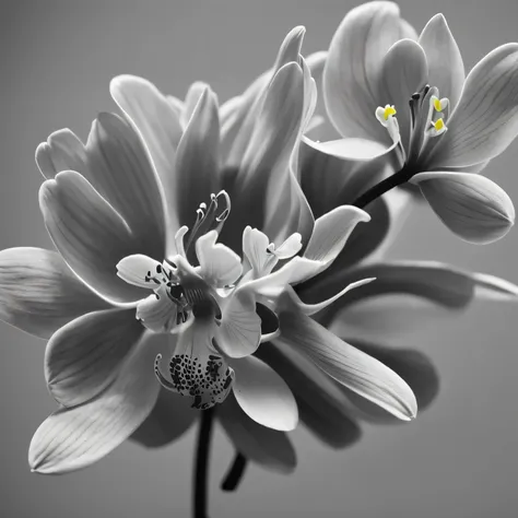 grey orchids flower. clean dark solid background