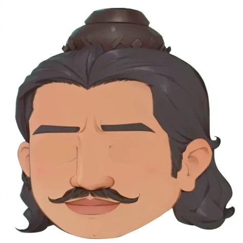 a cartoon image of a man with a mustache and a crown, markiplier, telegram sticker, long chin, inspired by Kailash Chandra Meher, mogul khan, discord profile picture, small chin, with mustache, inspired by Shūbun Tenshō, avatar for website, raden saleh, re...