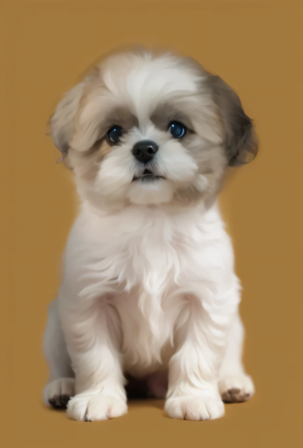 a very cute furry dog, hairs drawn like cartoon, perfectly drawn eyes, eyes like a cartoon drawing, beautiful eyes, perfect eyes, she is very happy, she is smiling, the image is very detailed