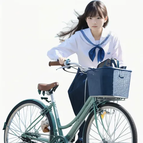 (masterpiece, highest quality:1.2), one person, ride a bicycle, alone