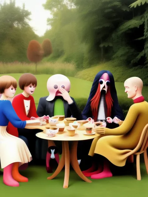 Weird people々A picture of a gathering,