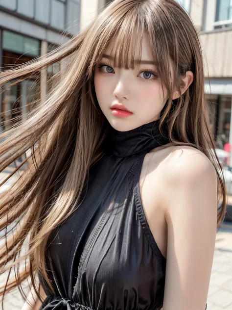 sexy big 、sexy cute looks and cute 15 year old beautiful girl, beautiful and sexy face、a strong wind blows my hair in front of m...