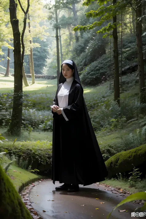 background, fantasy, amazing, fantasy, forest, 1 girl, sexy sister, nun