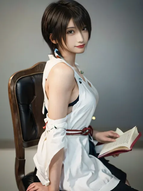 20 year old Japanese beauty,One person、Muscular body like a bodybuilder、Emphasize the breasts、Slit eyes、A head-to-toe view,Bust is very very large、The background is a medieval European kitchen、High quality photos、Clear, crisp images of the lower body、Maste...