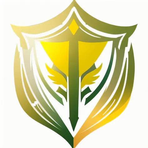 Create a YouTube logo in green, yellow, pink and blue colors based on anime and cartoon and with anime and cartoon logo of Queen Gilgamesh inside it. The emblem will be the emblem of an ancient kingdom.
