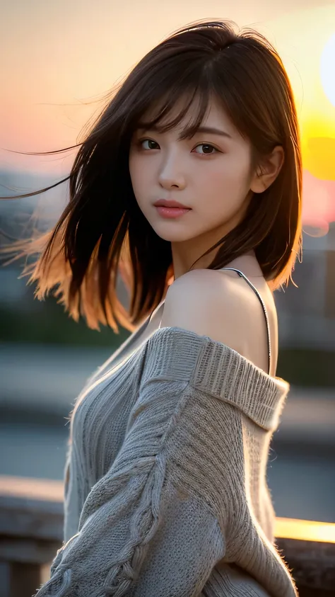 (masterpiece:1.2),(Highest quality),(Very detailed:1.2),(High resolution),(Photorealistic Stick),(RAW Photos),8k,Close-up of a woman in a black sweater,Soft portrait photography,Beautiful Japanese Woman,Gorgeous face portrait,Eye light,the person himself/h...