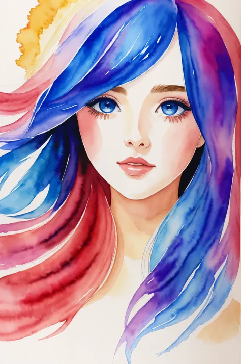 masterpiece, best quality, 1girl, watercolor, upper body photo