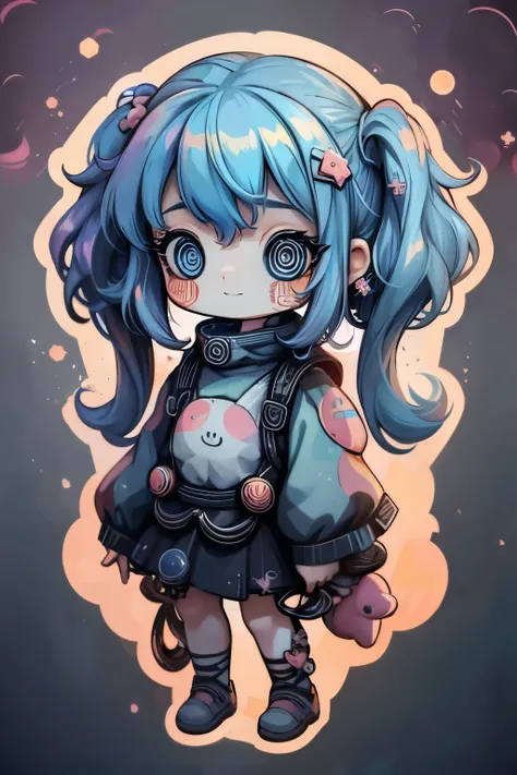 #quality(8k,best quality, masterpiece),solo, #1girl(cute, kawaii,small kid,smile,hair floating,hair color cosmic,pigtail hair ,s...