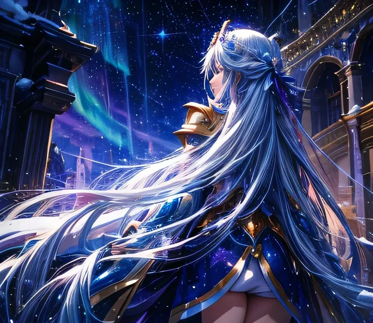 　Saint Seiya　pandora　Purple Long Hair　Heinstein Castle　Beautiful Aurora　Snow Scene　Starry sky１２constellation