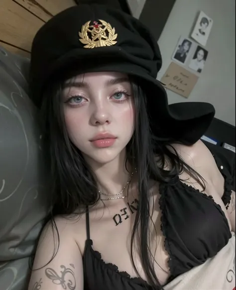 blonde woman with long hair and piercings posing for a photo, with black long hair, with long black hair, perfect white haired girl, ava max, tifa lockhart with black hair, pale porcelain white skin, anime girl in real life,  with black hair, extremely bla...