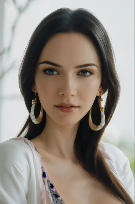 ultra realistic 8k cg, (white background, delicate pattern, intricate detail, highly detailed, fine details), best quality, (photorealistic:1.4),beautiful lighting, absurdres, RAW photo, film grain, ((big breasts, slim girl, close-up, portrait)), NicoRobin...