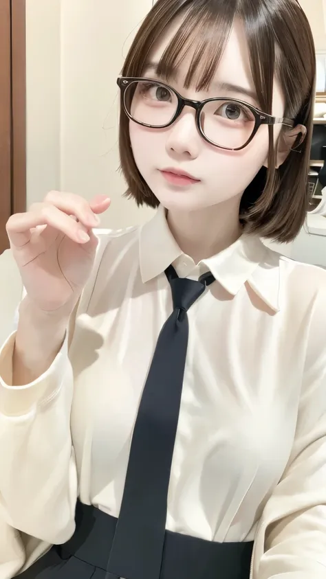 highest quality、masterpiece、high sensitivity、high resolution、detailed description、slender women、glasses、change of clothes、monito...