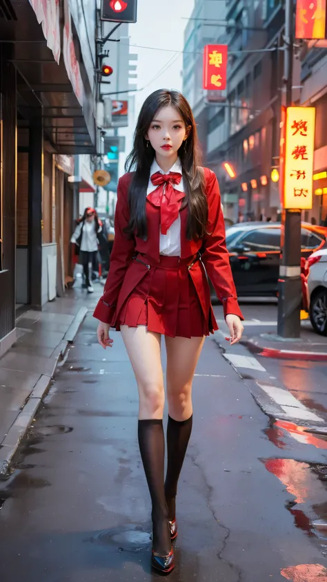 Masterpiece,Best quality,A high resolution, 1girll,From below,(Very thin and straight legs),,(Very long legs,Straight legs),,High heels,long leges,standing on your feet, Long legs as seen from the front, Perfect body,with perfect legs,(exteriors),full body...