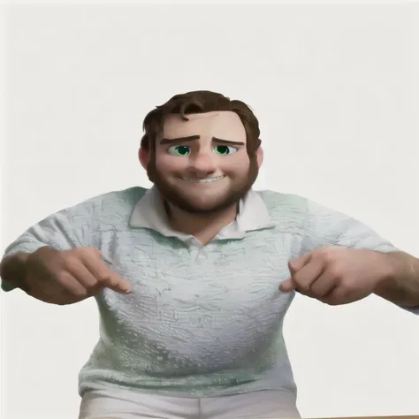 A white man with green eyes in the Disney Pixar style, high qualiy, best qualityer