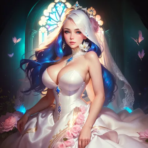 masterpiece, Best Quality, (Extremely detailed CG unity 8k wallpaper), (Best Quality), (best illustration), (best shadow), absurdities, Realistic lighting, (Abyss), beautiful detailed glitter, arte de PeterMohrBacher. beautiful girlfriend (big breasts) Whi...