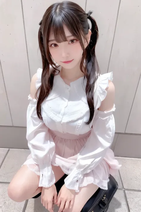 one person, High resolution, smile, bangs, Simple Background, Bangs between the eyes, Very Long Hair, Dutch Angle, Sparkle Effect, （Bold composition pose:1.5）、High resolution, masterpiece, Anatomically correct, accurate, Winner of numerous awards, 最High qu...