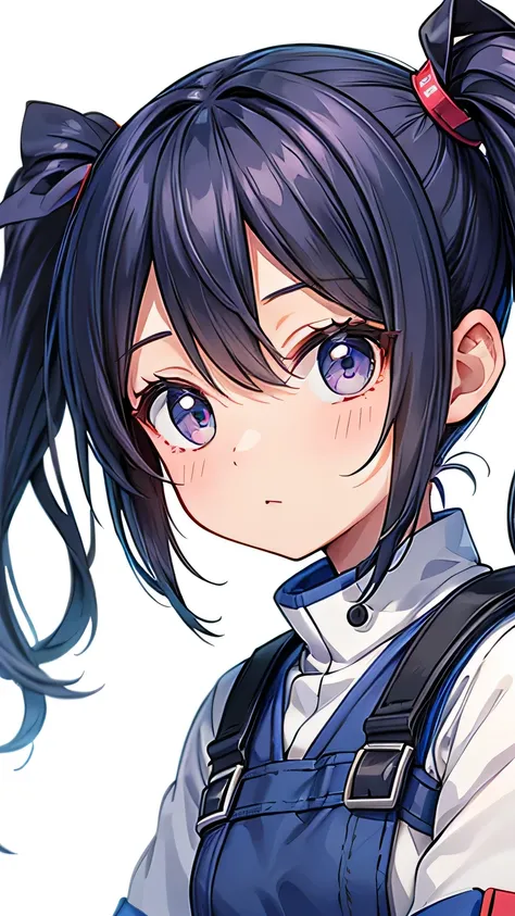 SNS icon image, two-dimensional, cute, upper body close-up, white background, twintails