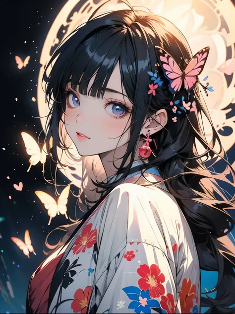 anime girl with flowers and butterflies in her hair, anime style 4 k, detailed digital anime art, artwork in the style of guweiz, anime art wallpaper 4k, anime art wallpaper 4 k, with flowers, beautiful anime portrait, anime wallpaper 4k, anime wallpaper 4...