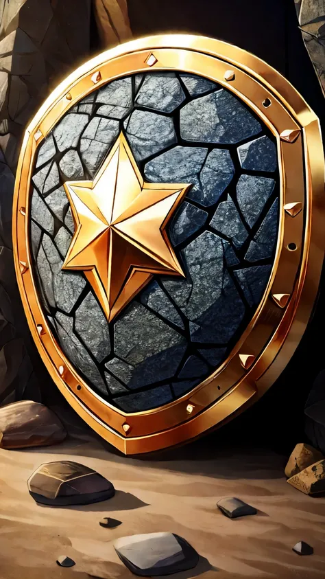 Shield made of stones and rocks 