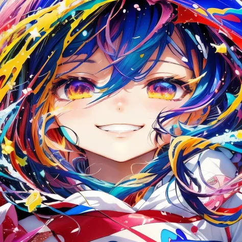 anime girl with colorful hair and a smile, Dreamy psychedelic anime, Anime Style 4k, Anime Color, hyper colorful, Anime Moe Art Style, colorful picture, Anime Art Wallpapers 8K, anime art wallpaper 4k, anime art wallpaper 4k, colorful!!, colorful]”, anime ...