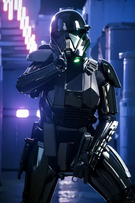teen girl, star wars Deathtrooper, big thighs sexy teen, with helmet, doing sexy pose