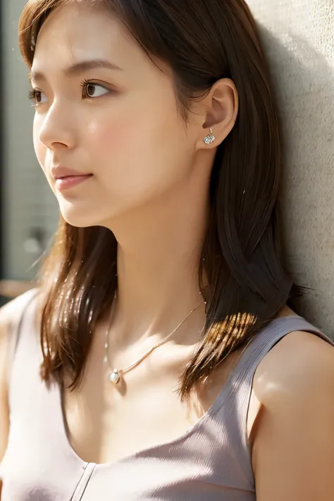 Skinny Japanese woman, Dressed, small head, cute face, detailed face, detailed eyes, (photographrealistic:1.4), (Hyper realistic:1.4), (Realistic:1.3), (Smoother lighting:1.05), (increase cinematic lighting quality:0.9), 32K, 1girl in, 30-years old, Realis...