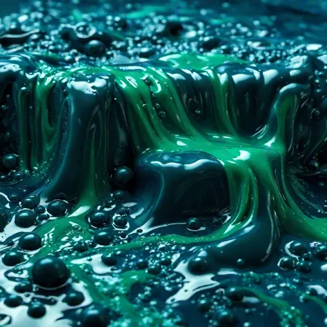 Dark-blue-green slime - SDXL