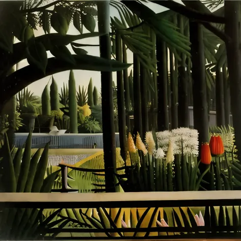 Henri Julien Félix Rousseau style、The style of Henri Rousseau、Still life with flowers in a vase