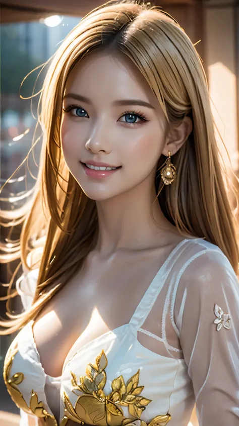 (Highest quality,Very detailed,Photorealistic:1.37),Bright and vibrant colors,Studio Lighting,Playful expressions,Stylish makeup,Long blonde hair fluttering in the wind,Captivating eyes,Glossy Lips,Sexy pose, Diva, stage, Confident、Captivating smile,Posing...