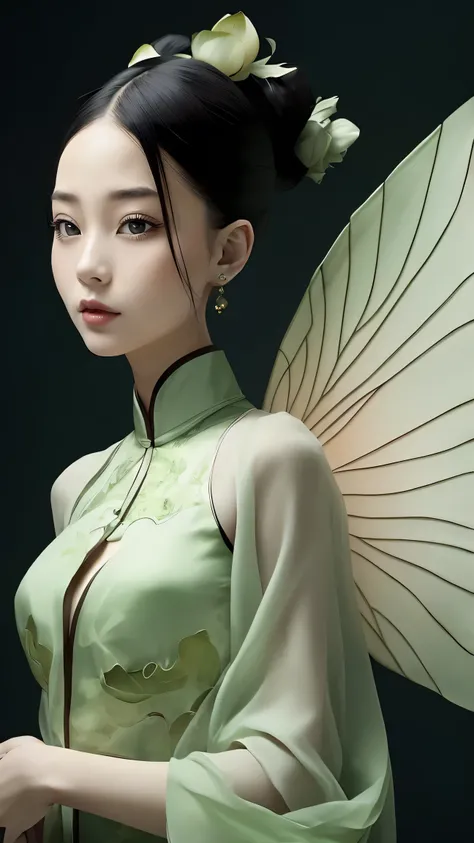 ((best quality)), ((masterpiece)), ((actual)), 1 girl, solitary:2,lotus_leaf_Fairy,close up，beautiful，dynamic action, Anatomically correct, Chinese traditional clothing, Extreme details,Full body shot,RAW photos，8K,Top quality，Very delicate and beautiful，P...