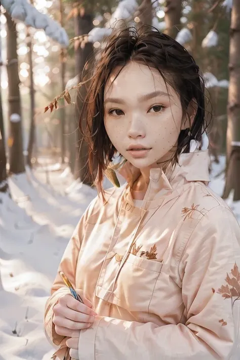 a beautiful japanese college girl with some freckles on her face inspired by hamada hideyaki shot by contax g1 with portra 800 f...