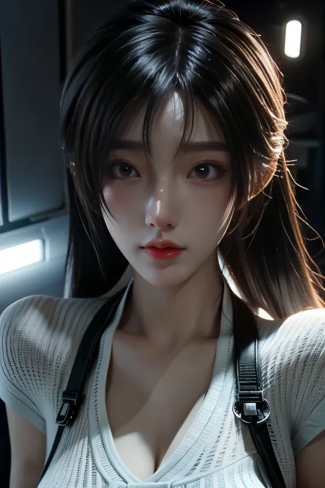 Masterpiece,Game art,The best picture quality,Highest resolution,8K,(A bust photograph),(Portrait),(Head close-up),(Rule of thirds),Unreal Engine 5 rendering works,
20 year old girl,Short hair details,With long bangs,(white hair),red eyes,Elegant and elega...