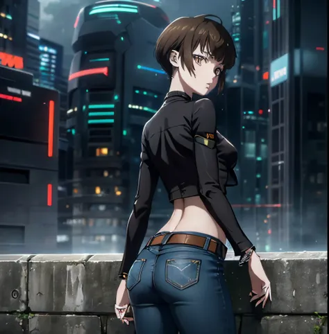 ((1girl)),((alone)),tsunemori akane, (psycho pass),(masterpiece), (best quality), (ultra detailed), (best illustration), (best s...