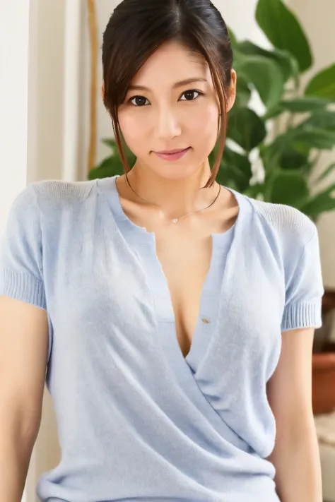 Masterpiece, Photogravure, High quality, Ultra-high resolution, 8K, Realistic, (Intricate details: 1.2), A skinny Japanese actress, 40 years old, {short|long} hair, cute face, detailed face, beautiful eyes, detailed eyes, small breasts, hourglass figure, a...