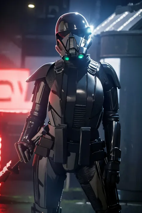 teen girl, star wars Deathtrooper, big thighs sexy teen, with helmet, doing sexy pose