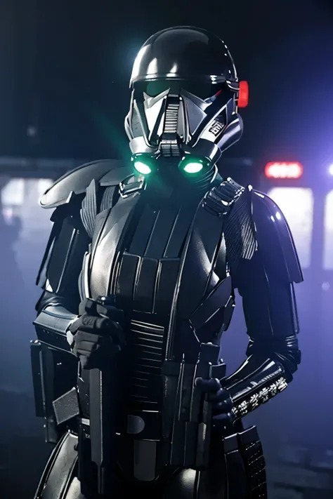 teen girl, star wars Deathtrooper, big thighs sexy teen, with helmet, doing sexy pose