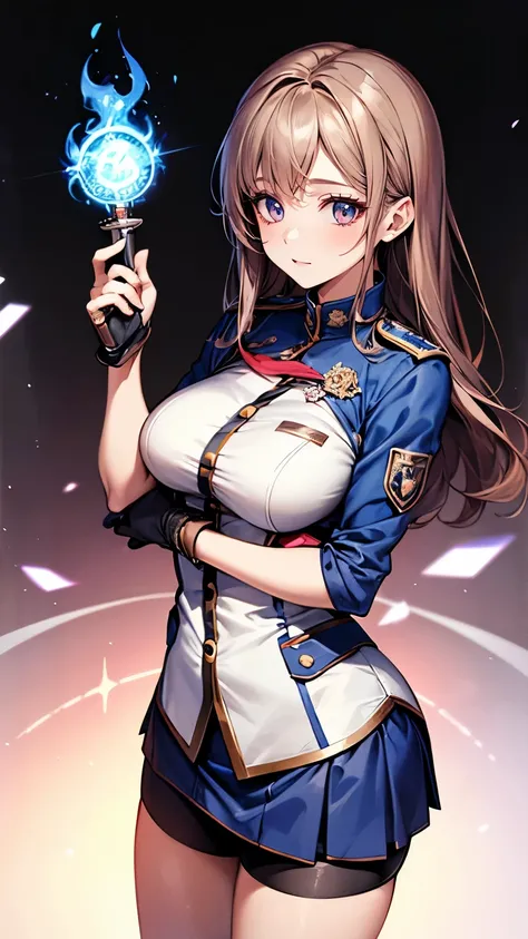 （Very delicate and beautiful：1.2）super model,,Beautiful breasts,voluptuous,【bike shorts】,,【3girls】,,Highest quality, High resolution, 8k,mini skirt,uniform,knife,Blue Flame.magic circle.