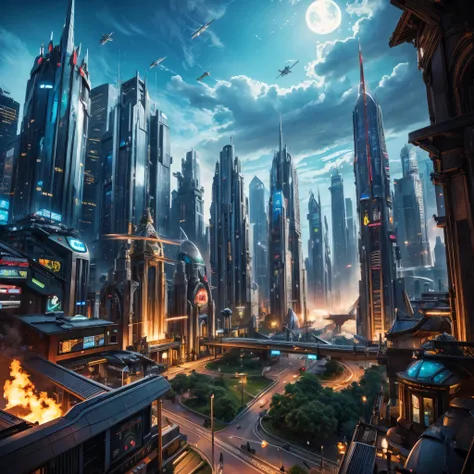 Sci Fi City, Elve City, Battle through the heaven city Theme